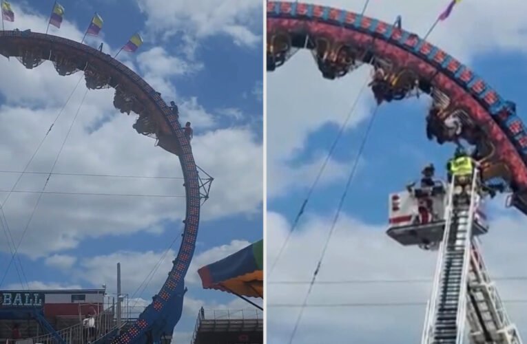 Impactante momento en una montaña rusa: un paseo familiar que cambió en segundos😱